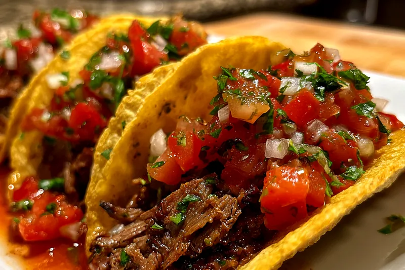 Fresh ingredients for Homemade Beef Tacos with Fresh Salsa